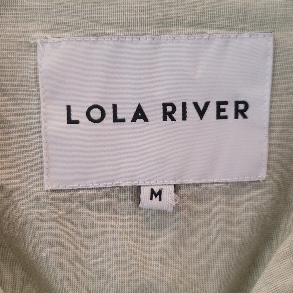 Lola River Anthropoloige Top Womens Medium Light Green Taylor Button Up Preppy - Picture 4 of 10